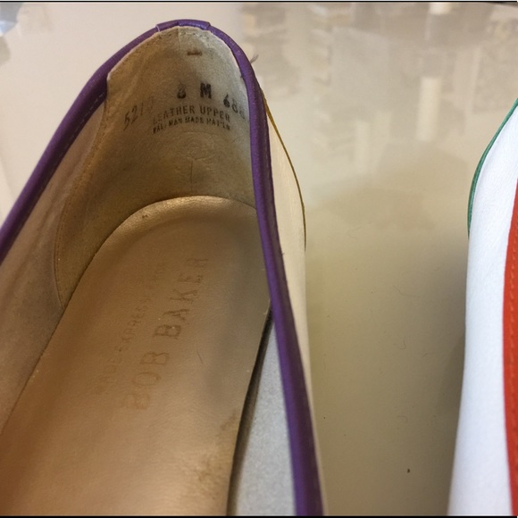 8 leather loafers colorblock bow low block heel - Picture 6 of 8